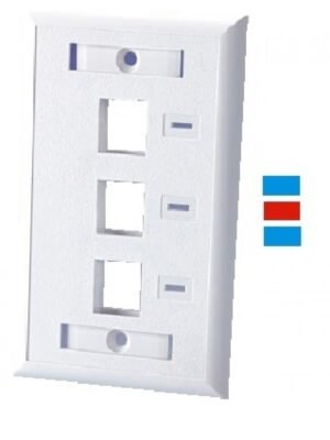 TVC F12UC3PWH - Placa frontal / 3 Ventanas / Color blanco / Etiquetas / Iconos de color