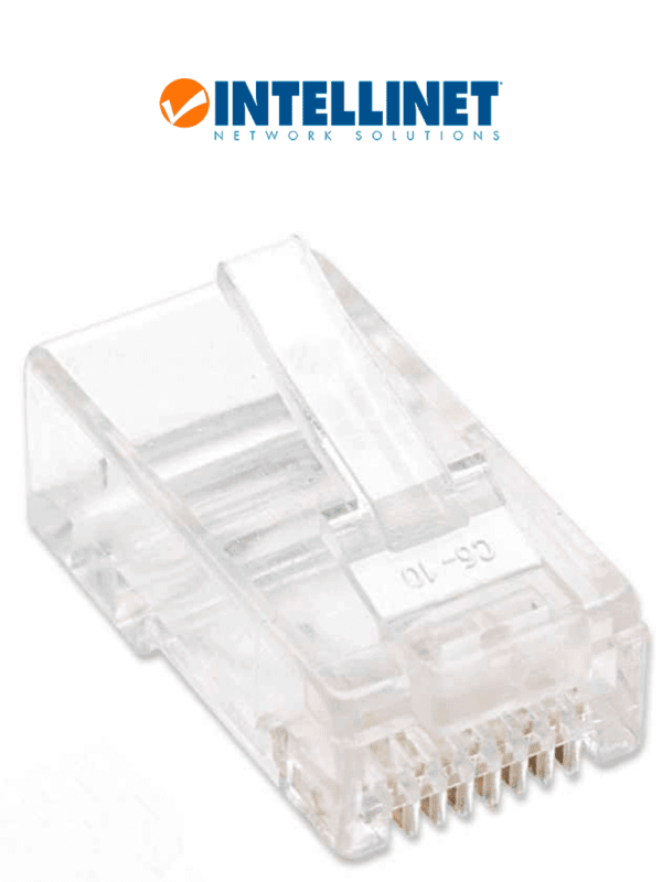 INTELLINET 790055 - Plug RJ45 Cat5e, sólido UTP, bote de 80 piezas, oro 50 micras PRO, para cable sólido (sobre pedido)