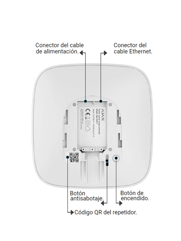 AJAX ReX 2 - Repetidor de señal de radio con compatibilidad para verificación fotográfica. Color Blanco #MCI2 - Image 4