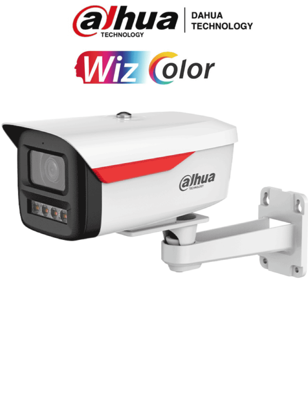 DAHUA DH-IPC-HFW2449M-S-B-PRO - Cámara IP Bullet de 4MP / WizColor /WizSense/ equipada con IA/ SMD Plus/ Lente de 3.6 mm/ micrófono integrado/ Protección perimetral/ Ranura MicroSD, WDR real de 120 dB y PoE. Certificación IP67/ #LoNuevo #WIZD