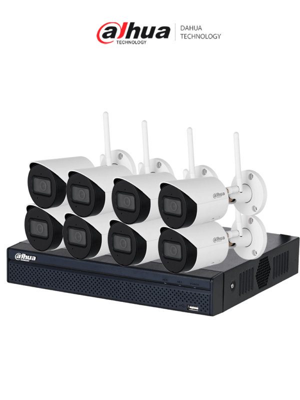 DAHUA BUNDLE IPC-HFW1430DS-SAW - Camara IP Bullet Wifi de 4 Megapixeles/ Lente de 2.8mm/ 90 Grados de Apertura/ H.265+/ IR de 30 Metros/ Microfono Integrado/ Ranura para MicroSD/ Metalica/IP67/ DWDR/Videoanaliticos con SMD/+NVR1108HS-W-S2-CE #DHWifi #BUD