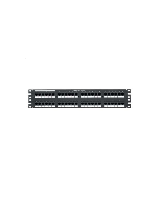 PANDUIT DP48688TGY - Panel de distribución para conexión tipo punchdown / Cat 6 / 48 puertos / 2 RU / Categoría 6 / Negro