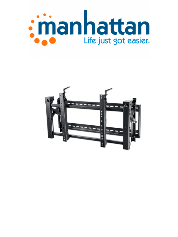 MANHATTAN 461719 - Soporte Premium de TV para Video Wall / Soporta una TV de 45" a 70" y hasta 70 kg (154 lbs.), con sistema desplegable para acceder a la parte trasera de la pantalla, negro #I&MBFIN