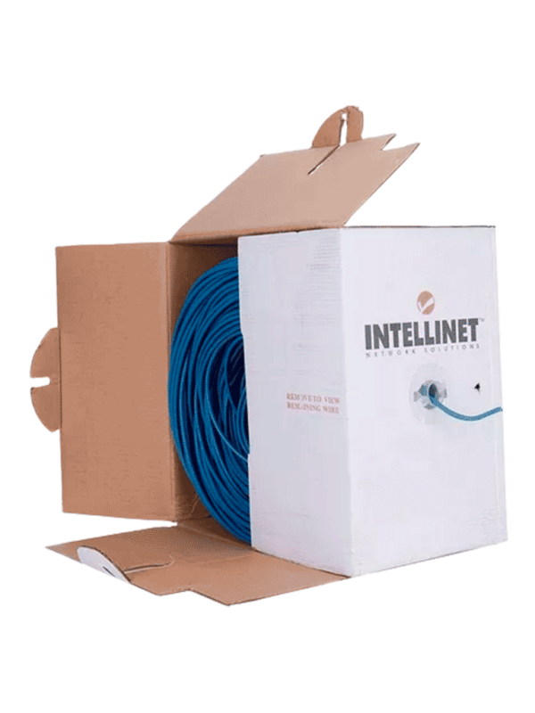 INTELLINET 705059 Bobina de Cable UTP Cat6, Sólida, 100% cobre Cable UTP, Filamento sólido, 23 AWG, 100% cobre, clasificación CM, 305 m, Azul - Image 3