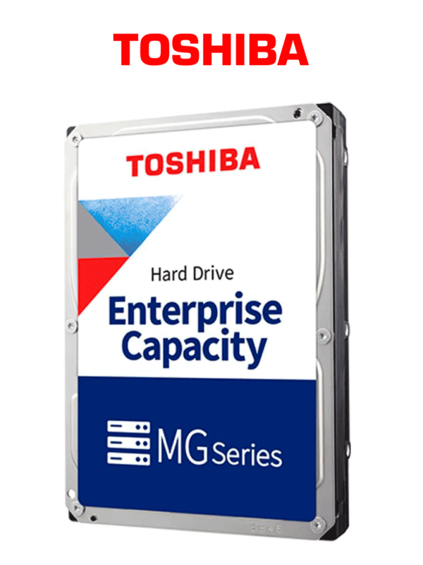TOSHIBA MG09ACA12TE - Disco duro interno de 12TB / Serie Enterprise / 3.5" / SATA / 7200RPM / 512MB / Recomendado para Servidores / Soporta aplicaciones de videovigilancia