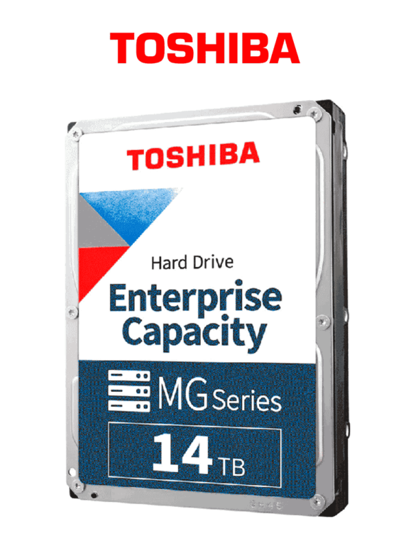TOSHIBA MG09ACA14TE - Disco duro interno de 14TB / Serie Enterprise / 3.5" / SATA / 7200RPM / 512MB / Recomendado para Servidores / Soporta aplicaciones de videovigilancia