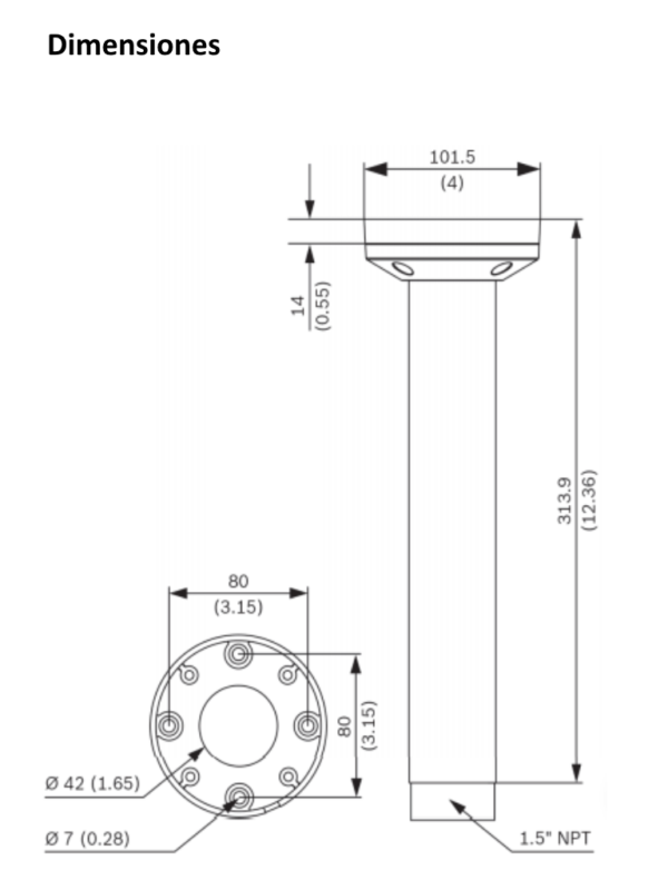 BOSCH V_NDAUPMT - Soporte tubo colgante de 31CM - Image 6