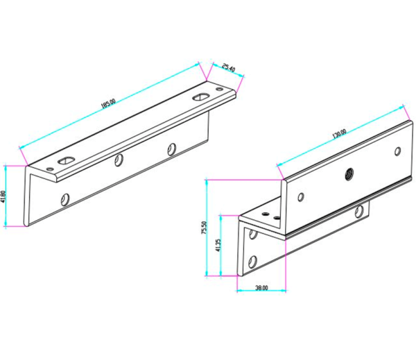 YLI YM500NWPACK - Paquete de Cerradura Magnética para exterior YM500NW y Soporte de Fijación tipo ZL / Fuerza de Sujeción 500kg (1200LB) / Para puertas de madera, vidrio y metálicas / IP68 - Image 5