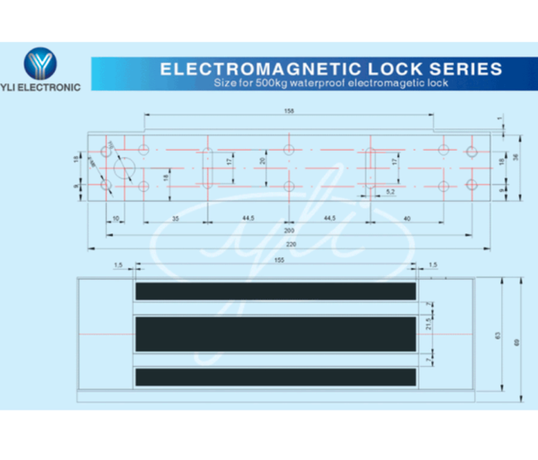 YLI YM500NWPACK - Paquete de Cerradura Magnética para exterior YM500NW y Soporte de Fijación tipo ZL / Fuerza de Sujeción 500kg (1200LB) / Para puertas de madera, vidrio y metálicas / IP68 - Image 3