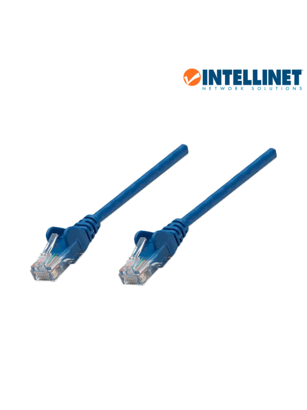 INTELLINET 319874 - Cable patch / 7.6 metros ( 25.0f) / Cat 5e / UTP Azul / Patch cord