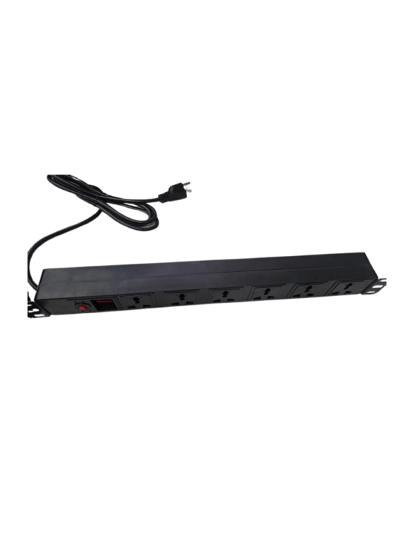 SAXXON SXPDU6UPL- Barra PDU con 6 Contactos Individuales , Rack 19" 1UR , 15 Amp , 120V , Protección contra rayos , Carcasa de Plástico - Image 2