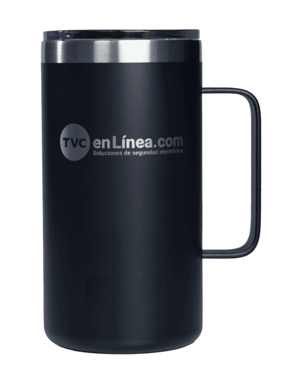 TVC MATPOP - Termo con asa de 14oz y tapa magslider color negro, con impresión de logo DAHUA Y TVC