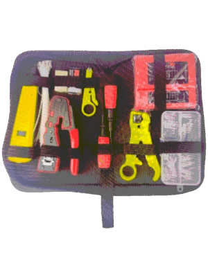 TCE LN-NET-TK-80 - Kit de Herramientas para Instalación de Redes Pass-Through, Crimpadora RJ45, Probador de Cables, Pelacables y Accesorios