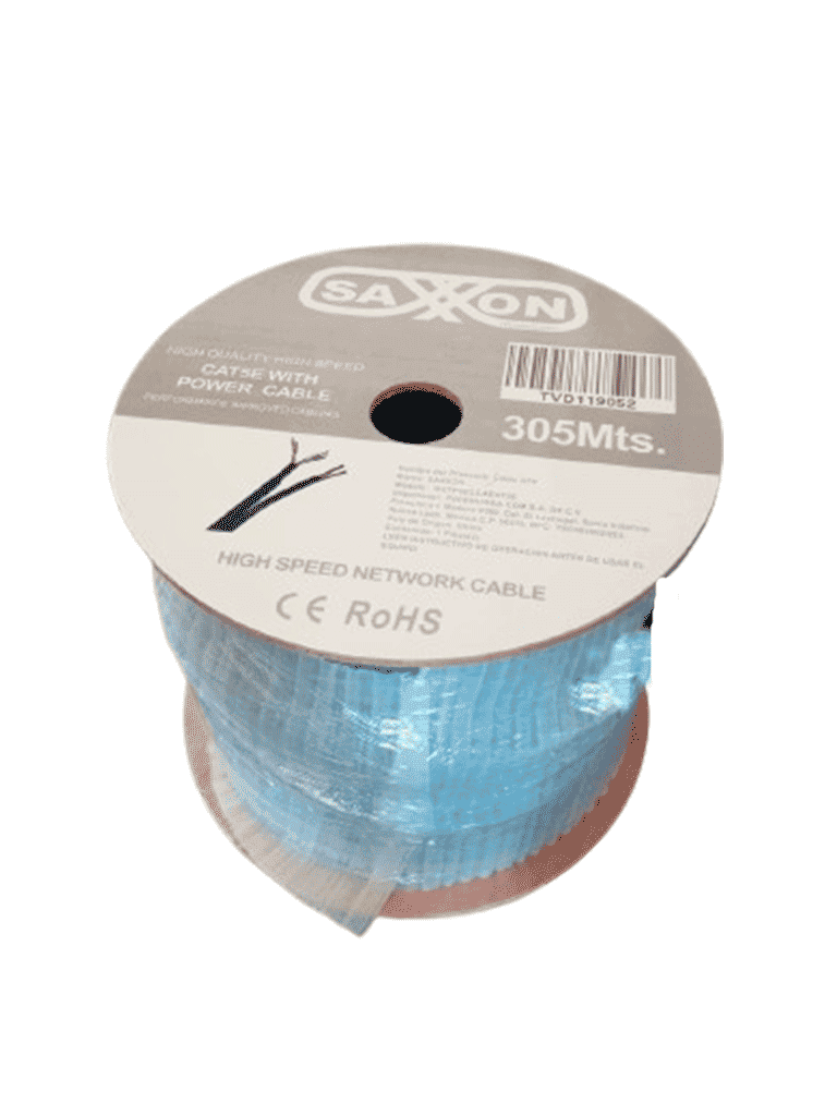 SAXXON OUTP5ECCAEXT2E - Bobina de Cable UTP Cat5e Siames/ 305 Metros/ Uso Exterior/ CCA/ UTP+Cables de Energía Cal. 18 AWG/ Doble Forro en Cable UTP/ Ideal para Cableado de Video/ - Image 5
