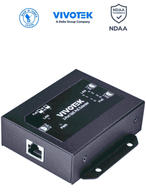 VIVOTEK AP-GXC-0200 - Extensor PoE de 2 puertos Gigabit Ethernet para interior, con hasta 68W y hasta 300m en conexión escalada de 2 unidades, compatible con NDAA.
