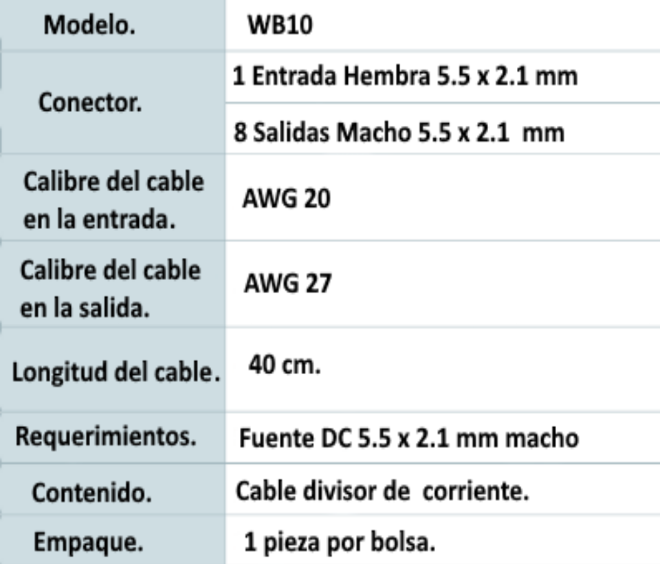 SAXXON PSUWB10 - Divisor de Energía para 8 Camaras/ 1 Conector Hembra + 8 Conectores Macho/ 2.1 mm/ - Image 3
