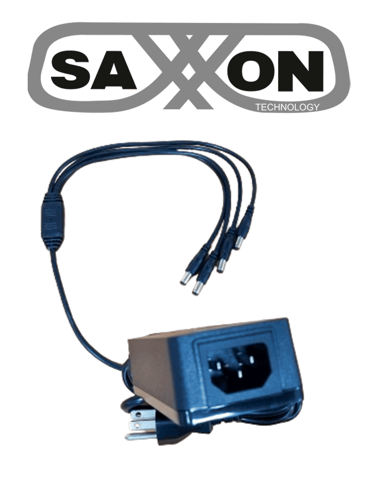 SAXXON KA65E1205000Q - Fuente de Poder Regulada / Alimentación 12 Vcc 5 Amper / 4 Conectores Macho / Voltaje de Entrada: 100-240V / Ideal para Cámaras de CCTV , Controles de Acceso y Asistencia - Image 3