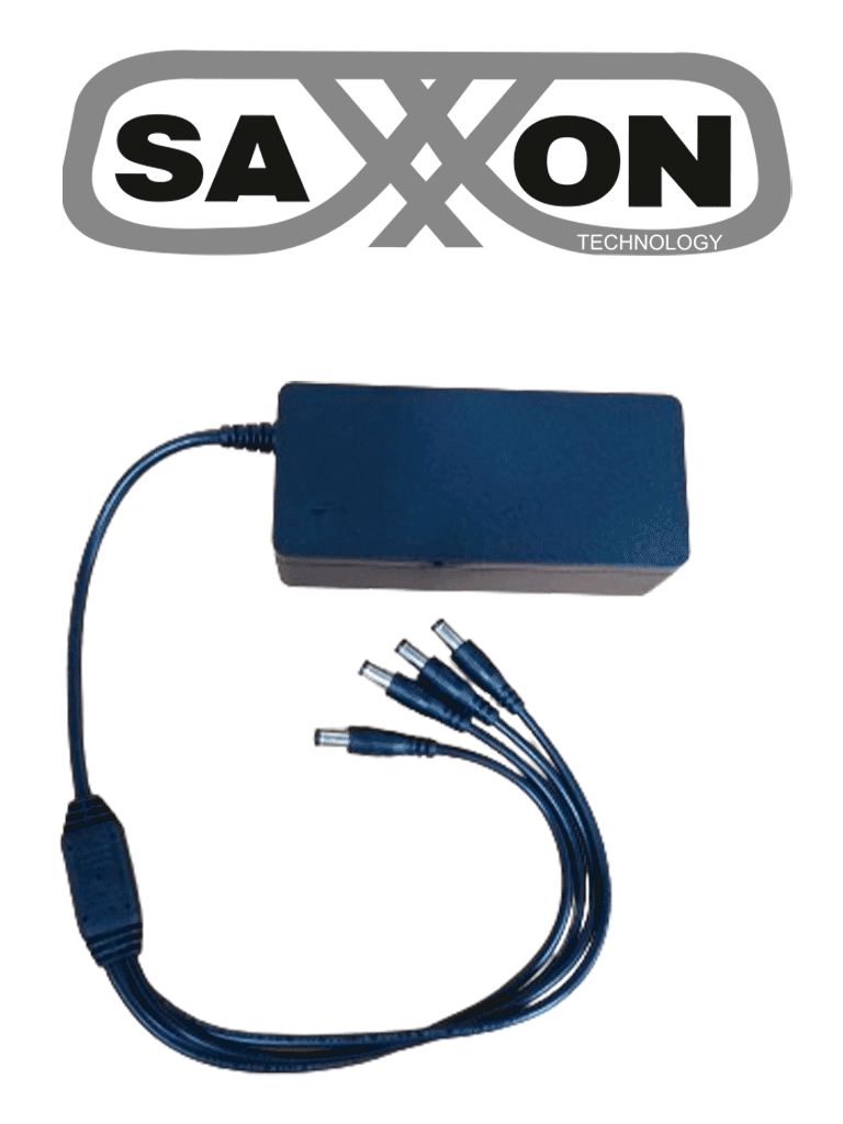 SAXXON KA65E1205000Q - Fuente de Poder Regulada / Alimentación 12 Vcc 5 Amper / 4 Conectores Macho / Voltaje de Entrada: 100-240V / Ideal para Cámaras de CCTV , Controles de Acceso y Asistencia - Image 4