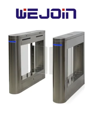 WEJOIN WJTBH101BLSP - Barreras Peatonal Tipo Swing Barrier con Aletas de Acrílico pase Bidireccional Compatible con Control de Acceso 3 Millones de Ciclos pase 25-35 Personas por minuto