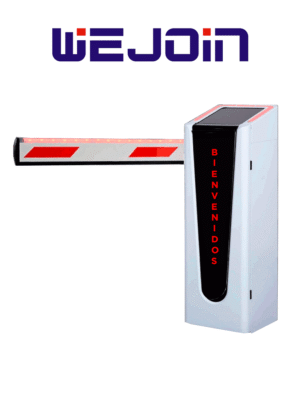 WEJOIN WJCB202VFHR24D - Barrera Vehicular Derecha Izquierda Con Led y Display para Texto Configurable / Motor 24 VDC / Alto flujo / Brazo Rectangular de 4 Metros / Velocidad 2 Segundos / Dirección Ajustable
