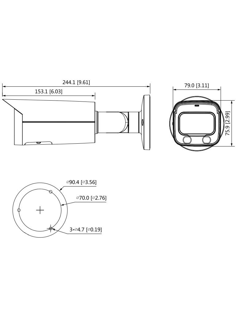DAHUA IPC-HFW5442TN-AS-LED-0360B - Cámara IP Bullet Resolución de 4 MP/ Lente 3.6 mm/ ∢ 89°/ LED 20 mts/ IA WizMind/ Detección Facial/ Protección Perimetral/ Conteo de Personas/ FullColor/ PoE/ WDR 140dB/ H.265+/ IP67/ IK10/ E&S Alarma/ E&S Audio/ - Image 2