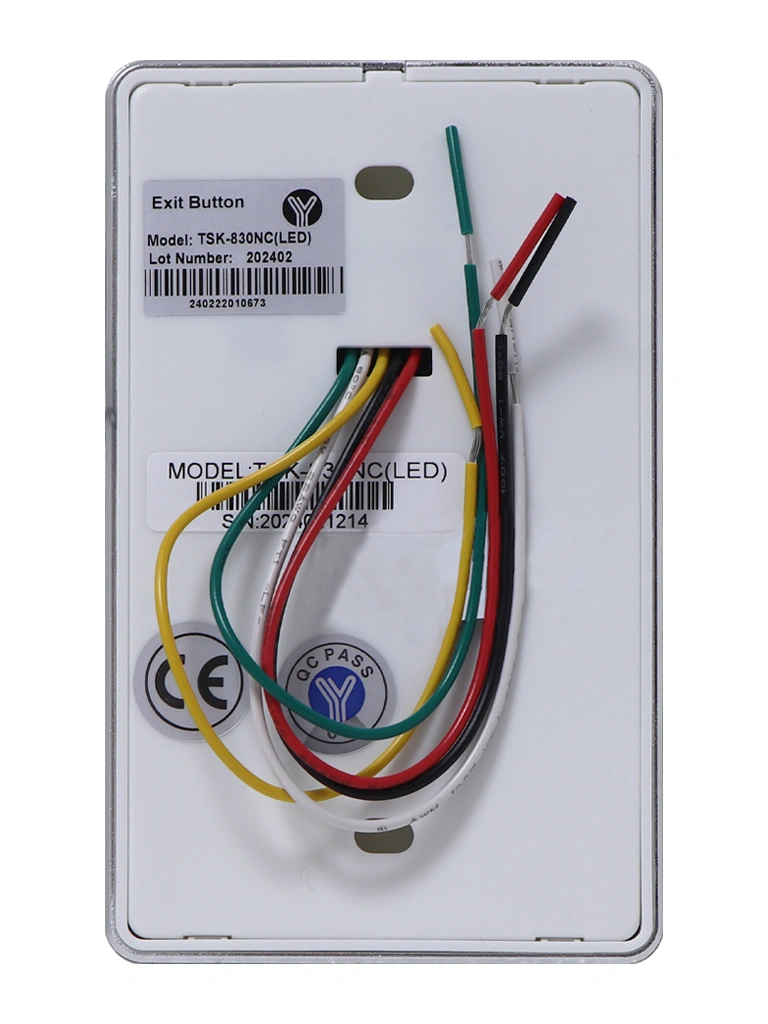 YLI TSK830NCLED - Botón de Salida Táctil, Luz LED, Cristal Templado, Acabado Elegante, 12 VCC, Función NC/NO, Sin Caja de Instalación Requerida - Image 4