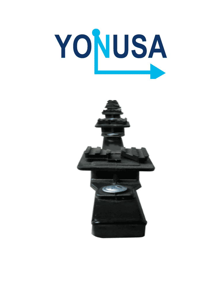 YONUSA K156L - Kit de 5 postes de perfil 3/4 en color negro de 1.2 mts de largo, con 6 aisladores de paso para 6 líneas con 15 cm de separación/ Listo para instalación en campo - Image 3