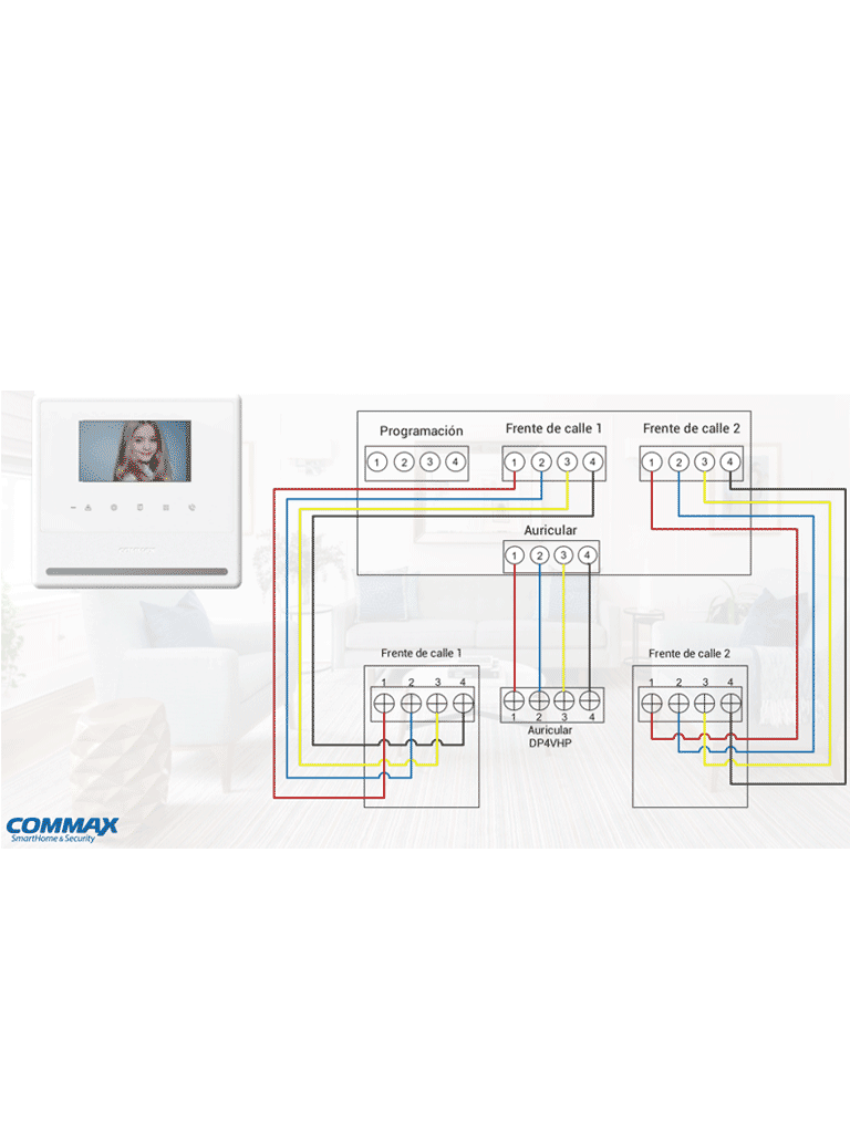 COMMAX CDV43YP - Paquete de monitor con pantalla de 4.3 pulgadas manos libres incluye frente de calle de aluminio con relay para apertura de puerta/ Conexion a 4 hilos - Image 3