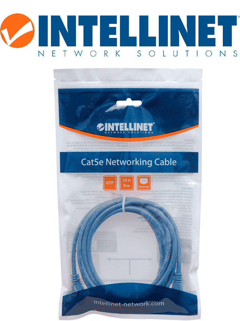 INTELLINET 342599 Cable de red, Cat6, UTP RJ45 Macho / RJ45 Macho, 7 ft. (2.0 m), Azul