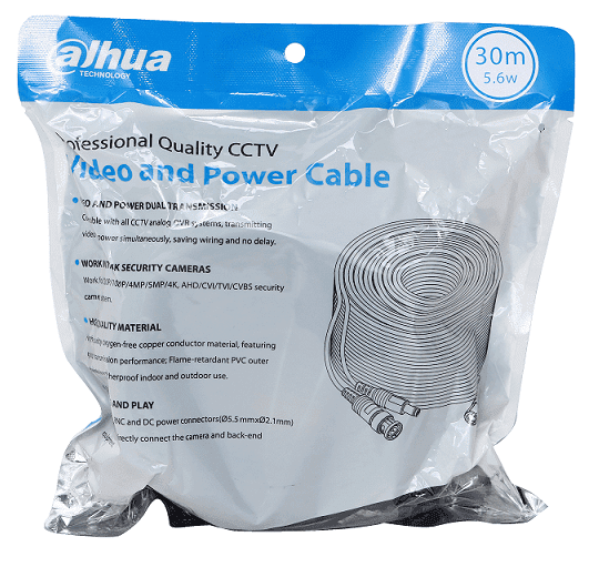 DAHUA DH-PFM942I-30-5 - Cable de 30 Metros Armado para Video y Energía/ Para Camaras Hasta 4k/ con Conectores BNC y de Energía/ Uso Exterior e Interior/ Cobre de Alta Pureza/ Soporta: AHD/CVI/TVI/CVBS/ - Image 2