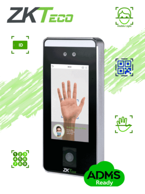 ZKTECO SPEEDFACEV5LQR - Control de Acceso Facial / 6000 Rostros / 3000 Palmas / 10,000 Tarjetas ID 125 Khz / QR / Contraseñas / 200,000 Registros / Reconocimiento en 0.35 s / Algoritmo Anti-spoofing / TCP/IP / WIEGAND / RS-485 /