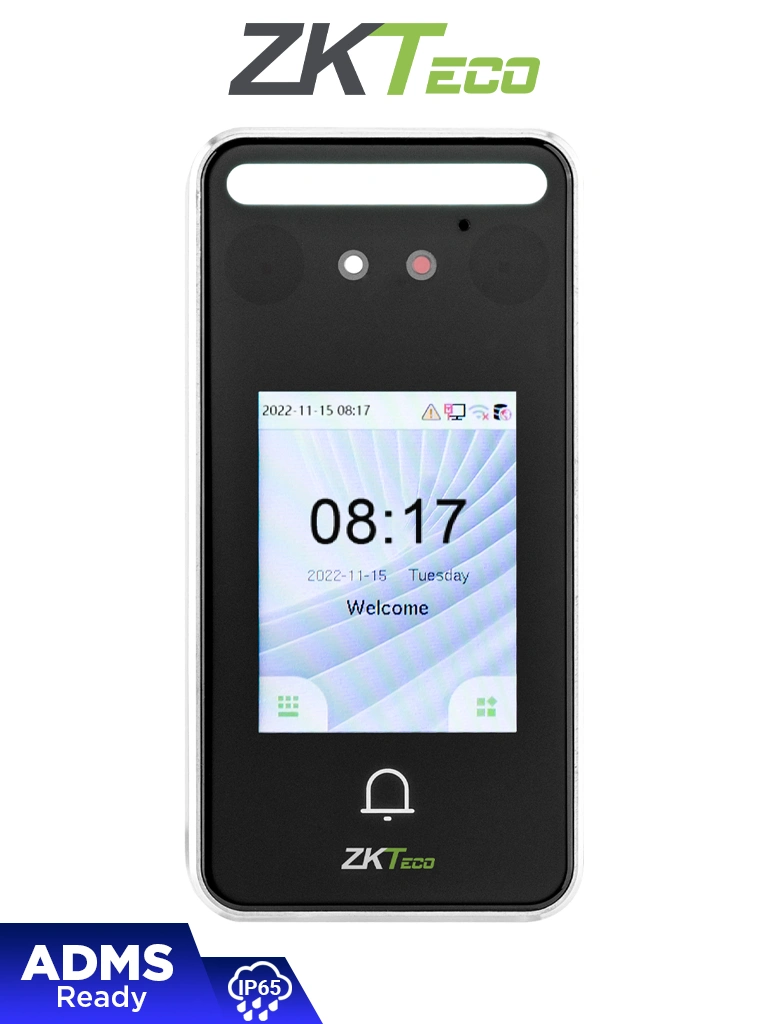 ZKTECO SpeedFaceV3LITE - Control de Acceso y Asistencia Visible Light con Autenticación Facial (500 Rostros), Tarjeta ID 125 KHz (3000), Registro de 200,000 Eventos, IP65 y Conectividad TCP/IP