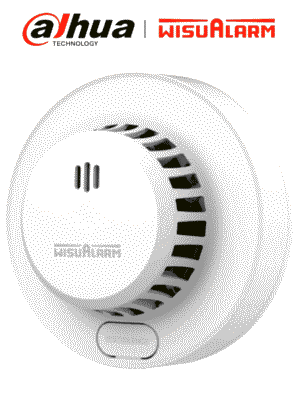 DAHUA WISUALARM DHI-HY-SA13A - Detector de humo Standalone (Autónomo), Sonido de alarma de 85dB, Cuenta con un botón de prueba y silencio, Batería reemplazable, Cobertura de 20-40 m², Alarma visual y sonora