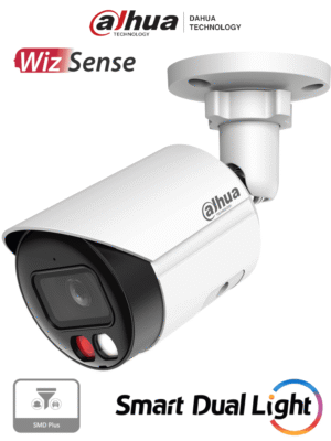 DAHUA IPC-HFW2649SP-S-IL - Cámara IP Bullet de 6 megapíxeles/ Lente 2.8mm/ 112 grados de apertura/ WizSense/ 30 metros de IR y Luz visible/Micrófono integrado/ IP67/ PoE/ Ranura Micro SD/ Protección perimetral/