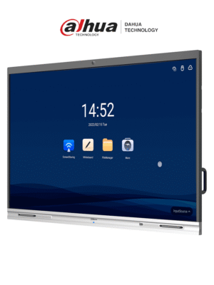 DAHUA DHI-LCH75-MC410-B - Pantalla interactiva 4K/UHD de 75" con tecnología táctil y Android. Resolución 3840 x 2160, cámara de 5 MP, micrófono y altavoces integrados. Ideal para escuelas y oficinas. Diseño robusto con case metálico