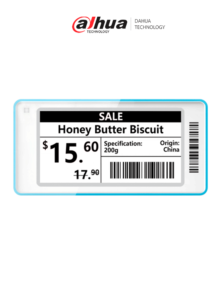 DAHUA DHI-ESL-E026C-NF - Etiqueta Electrónica ESL de 2.6" / Recomendada para aplicaciones de bajas temperaturas -25 a 25°C / Bluetooth 5.1 / Indicador LED / Blanco y negro / Baterías reemplazables / Tinta electrónica de 104 x 212 / Cobertura: 25-30m