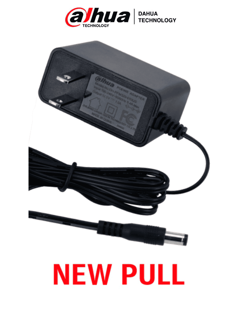DAHUA FUENTEKIT - Fuente de Poder de 12 Vcc 1.5 Amper NewPull / FCC, EN6236B/ Entrada de 100-240 VAC/ Protección de Sobre Corriente y Voltaje/ Cable de 1.5 Mts/ Especial para Camaras de CCTV