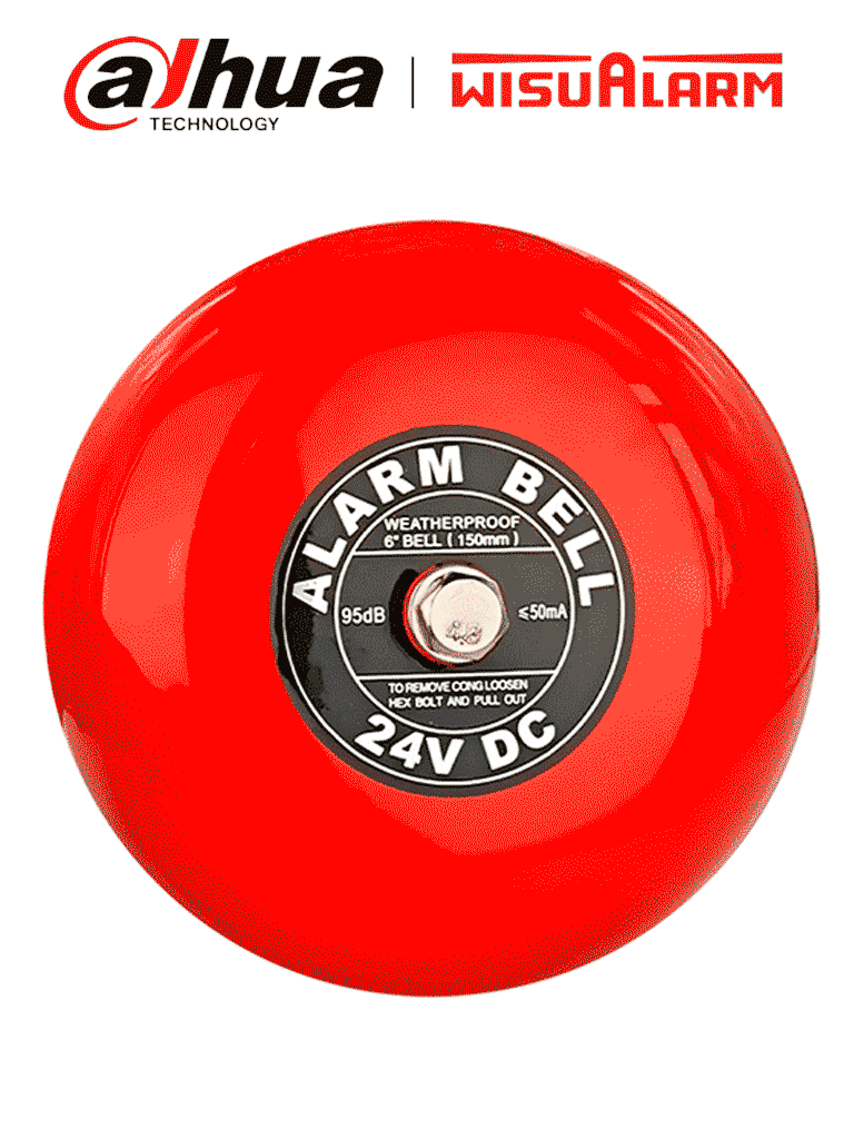DAHUA WISUALARM DHI-HY-C152 - Campana de Alarma de incendio ofrece una instalación fácil, fabricada en aluminio resistente, emitiendo un sonido potente y claro para una respuesta rápida en situaciones de emergencia,
