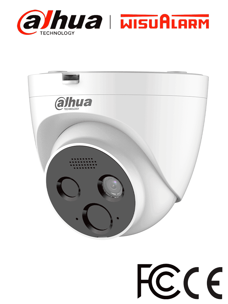 DAHUA WISUALARM HY-FT431LDP-Cámara IP Termica para Detección de Fuego 4MP/ Detector VOx alta sensibilidad/ Detección Incendio, Alarma de Punto Frio y Caliente/ E&S de Alarma/ Micrófono, Bocina de 70dB/ IP67