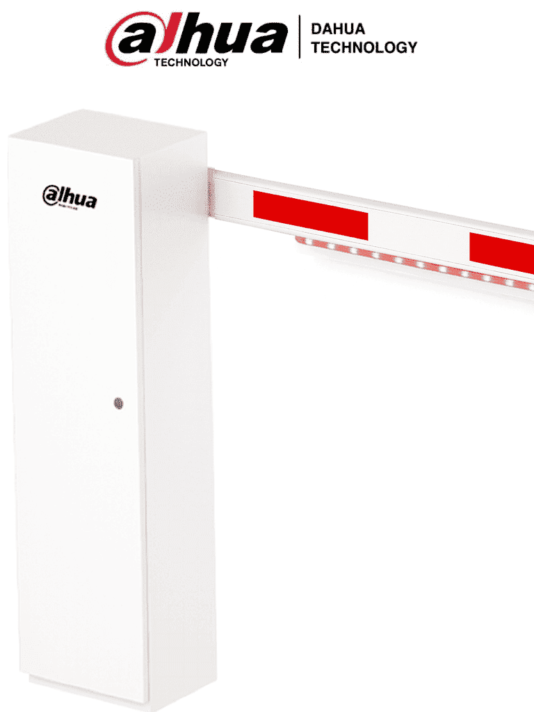 DAHUA DHI-IPMECDKIT-1062-LED Barrera Vehicular de doble direccion/Brazo rigido LED de 4m /2 a 6 seg. /control remoto a 50m /3.5 millones de ciclos/ Sin resorte/ 2000 rpm/Motor CC sin escobillas/ Blanca /Incluye Brazo IPMECD-0162-M40-LED