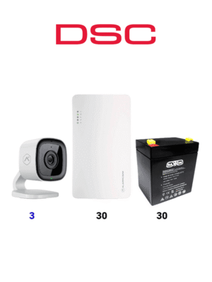 DSC SEM300 30 PACK - Paquete de 30 Comunicadores SEM300 Comunicador Dual, SIM/ IP para PowerSeries de Alarm.com , 30 baterías 12V 4.5Ah CBAT45AH , 3 Cámaras de alarm.com ADC-V515