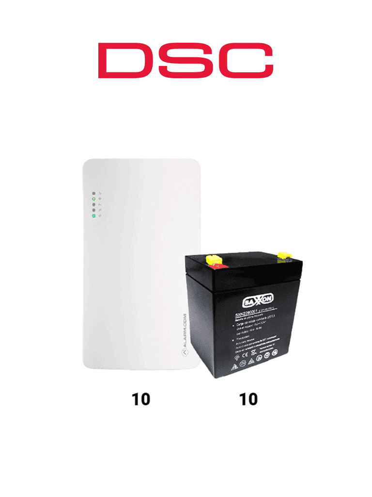 DSC SEM300 10 PACK - Paquete de 10 Comunicadores SEM300 Comunicador Dual, SIM/ IP para PowerSeries de Alarm.com , 10 baterías 12V 4.5Ah CBAT45AH