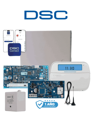 DSC NEO-ICONO-LE4050M- Kit Neo 32 Zonas Panel HS2032/ Teclado Iconos HS2ICN/ Fuente PTC1640U / Gabinete GMX003 / Comunicador LE4050m con 1 año de servicio