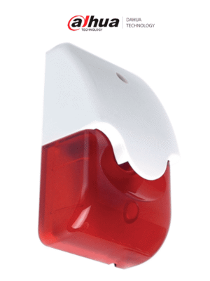 DAHUA DHI-ARA11 - Sirena interior con Estrobo Rojo /Alarmas sonoras activadas por alta presión sonora/ Luz de alarma giratoria interior/ Fabricado con plásticos respetuosos con el medio ambiente. ​