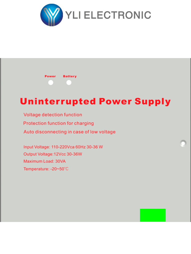YLI YP902123 - Fuente de Energía para Control de Acceso con Gabinete: Incluye Relevador NO/NC, Protección contra Cortocircuitos y Soporte para Batería de Respaldo - Image 2