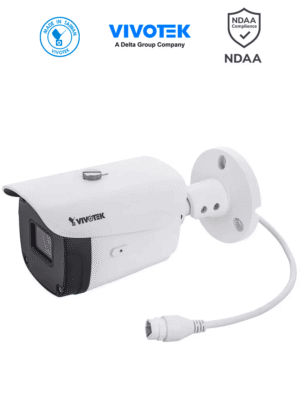 VIVOTEK IB9388-HT - Cámara IP bullet exterior 5 MP, lente varifocal remoto 2.8-12mm, H.265, Smart IR 30m, WDR Pro, SNV, ciberseguridad Trend Micro, Smart Stream III, IP66, IK10, NDAA, ONVIF.