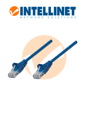 INTELLINET 342568 PATCH CORD / Cable de red, Cat6, UTP RJ45 Macho / RJ45 Macho, 0.5 m / Azul (Sobre Pedido)