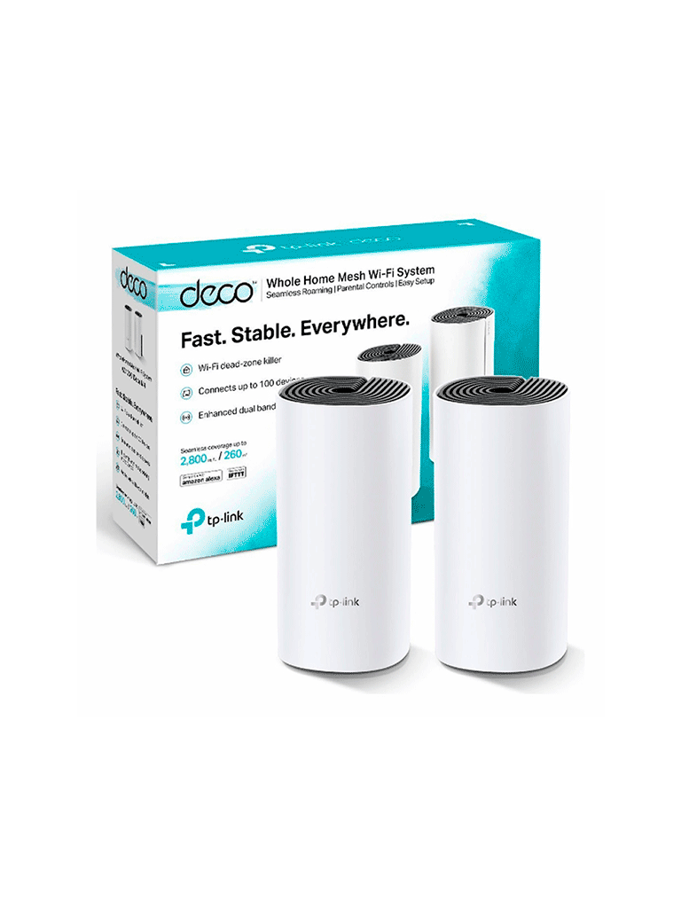 TP-LINK DECOE4 (2-Pack) - Kit de router inalámbrico mesh Deco E4 para hogar de doble banda AC 1200 con 2 puertos 10/100 Mbps y compatible con Alexa. (2 piezas) - Image 2