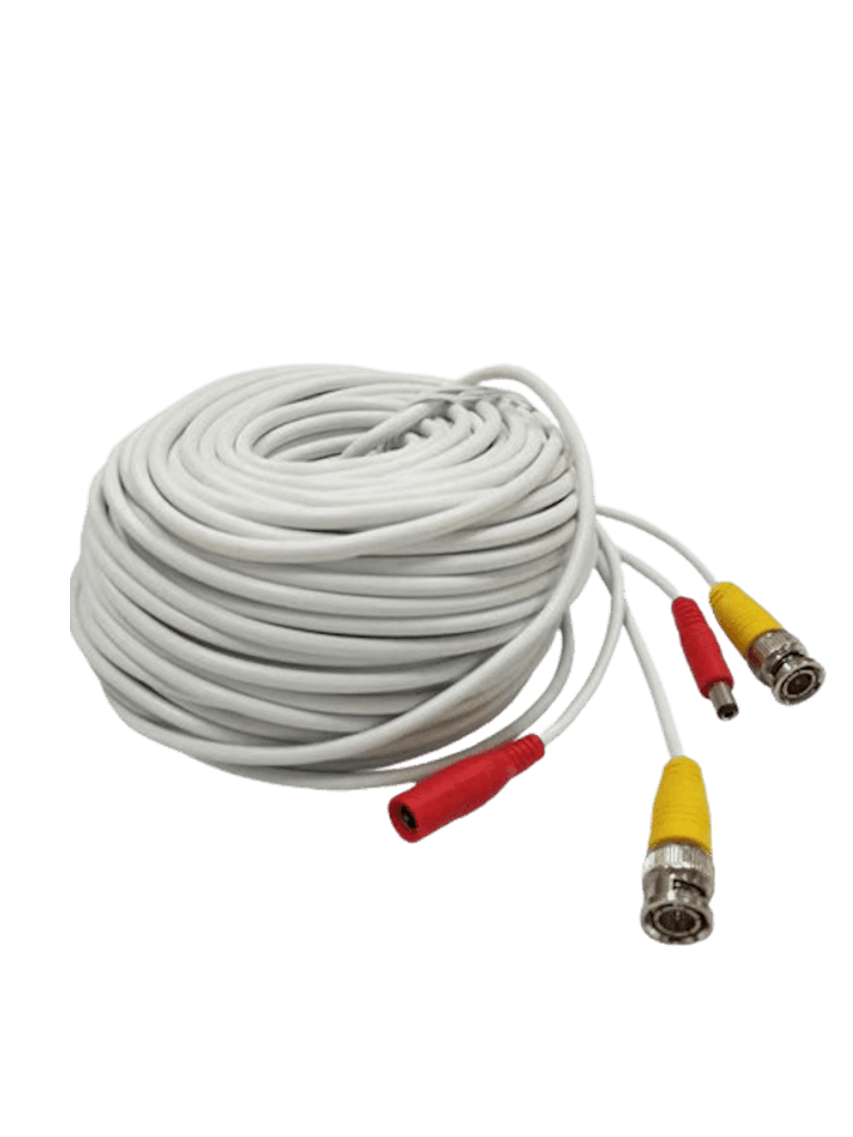 TCE LMG-BNC20W - Cable Armado para Video y Energía 20m, BNC Macho y Alimentación DC, Color Blanco, Ideal para Instalaciones de CCTV