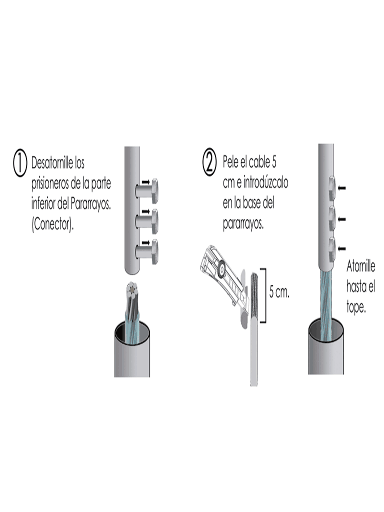 PARRES EP-D Punta Pararrayo tipo Dipolo Corona con ángulo de protección de 71° - Image 3